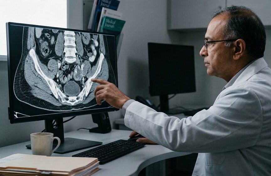 Gráfico ilustrando o aumento das mortes por câncer colorretal no Brasil entre 2026 e 2030